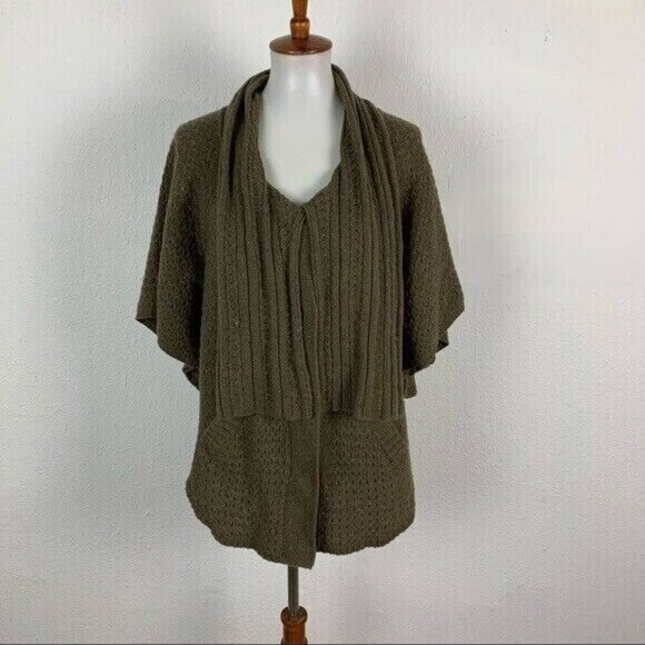 Anthropologie Sparrow Wool Blend Open Front Cardigan Sweater Cozy Layering M - Picture 8 of 8